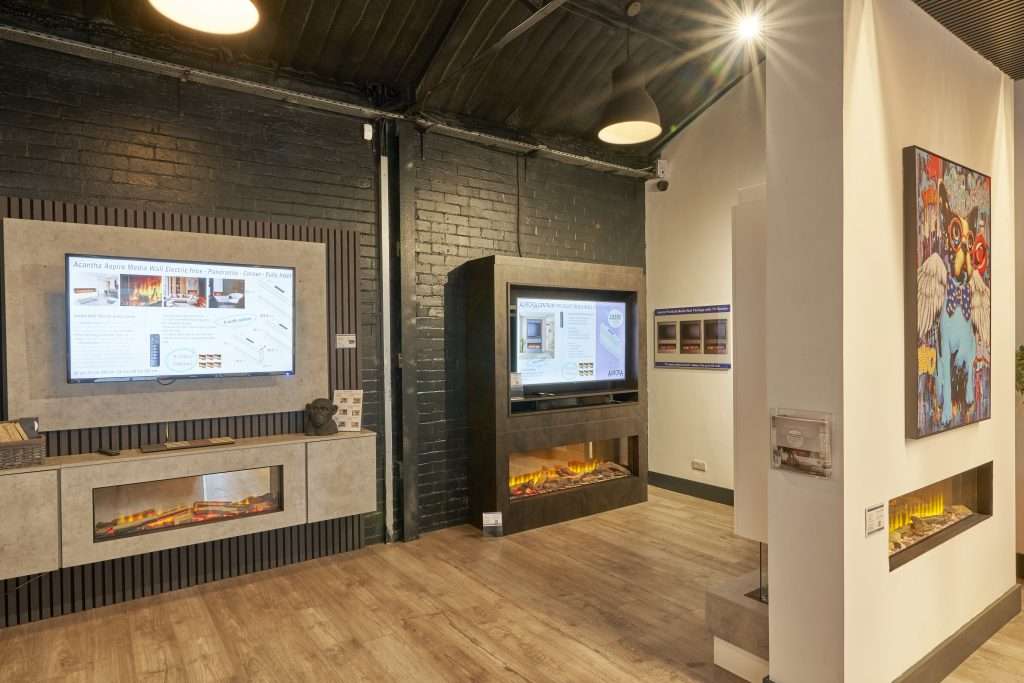 Acantha Ignis & Orion Media wall fires.